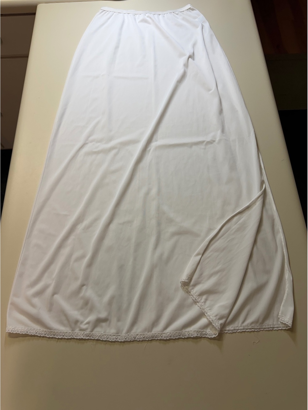 White Half Slip with Lace Trim